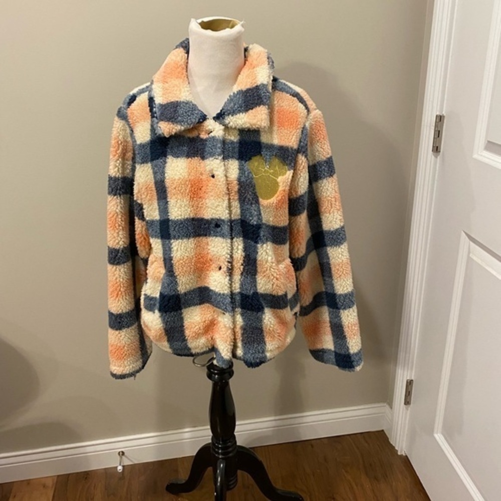 Disney Blue, Peach and Cream Fleece Puffer Jacket